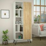 Hanah Home Jedda Bookcase - White, Oak WhiteOak Bookshelf