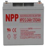 NPP NPG12V-24Ah, GEL BATTERY, C20=24AH, T14, 166x126x174x181, 7,6KG, Light grey