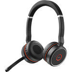 Jabra Evolve 75 MS slušalice, bežične/bluetooth, crna/crno-crvena, mikrofon