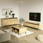 Hanah Home LV34-KL OakBlack Living Room Furniture Set