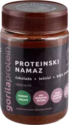 Gorila Proteinski namaz čokolada + lešnik + biljni proteini 375g