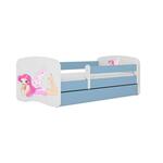Babydreams krevet sa podnicom i dušekom 90x184x61 cm plavi/print vile 1