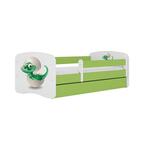 Babydreams krevet+podnica+dušek 90x184x61 cm beli/zeleni/print dinosaurus