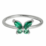 J&amp;B Jewellery 925 Srebrni Prsten 0000095-Green