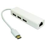 USB 3.1 tip C HUB (3 port USB 2.0 + 1port fast ethernet)