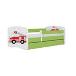 Babydreams krevet+podnica+dušek 80x144x61 cm beli/zeleni/print vatrogasni kamion