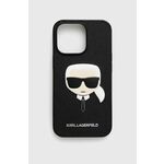 Torbica Karl Lagerfeld Saffiano Karl Head za iPhone 13 Pro 6.1 crna (KLHCP13LSAKHBK)