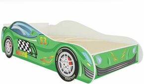 Dečji krevet Speed 144x78x58 cm zeleni/motiv auta