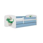 Babydreams krevet+podnica+dušek 80x144x61 cm beli/plavi/print dinosaurus