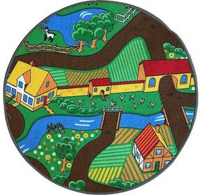 Djecji tepih Kids Farm 80 x 80 cm okrugli zeleni