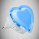 Zidna lampa za utičnicu Heart LED plava