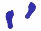 Gumena stopala za pod dostupna u crvenoj i plavoj boji