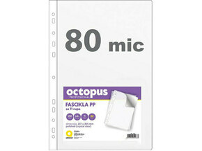 Octopus Fascikla a4 100/1 u 11 rupa 80mic crystal clear unl-
