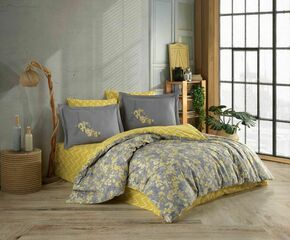 Alanza - Yellow YellowGrey Poplin Double Quilt Cover Set