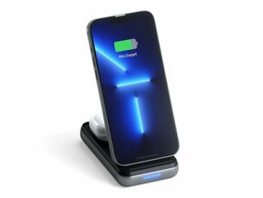SATECHI Duo Wireless Charger Power Bank Stand 10000 mAh Stand (Powerbank based for iPhone &amp; Airpods) - Space Grey