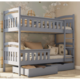 Drveni dečiji krevet na sprat Harry sa fiokom - grafit - 180x80 cm