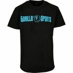 Sportska unisex majica Gorilla Sports (XL / Crna-Neon tirkizna)