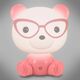 Stona lampa Teddy Bear Eyeglass LED roza
