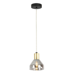 luster/visilica-viseća lampa GREGORY crna smedja 1X40W E14 abažur boje dima