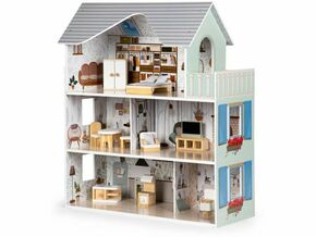 Eco Toys Drvena kućica za lutke sa nameštajem Emma Residence 8301