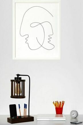 Zen ahşap ceviz kafesli masa lambası Brown Table Lamp