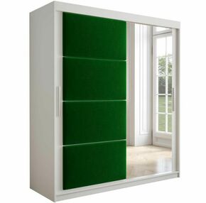 Tapi ormar 2 vrata/ogledalo 180x62x200 bela/zelena
