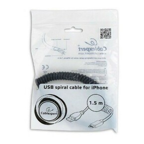 CC LMAM 1 5M USB sync and charging spiral cable for iPhone 1 5 m black