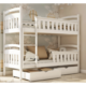 Drveni dečiji krevet na sprat Harry sa fiokom - beli - 190x90 cm