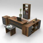 VO15 - BA WalnutAnthracite Office Furniture Set
