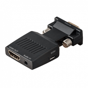 Fast Asia adapter-konverter VGA na HDMI (+Audio 3.5mm) (m/ž-ž) (Crni)
