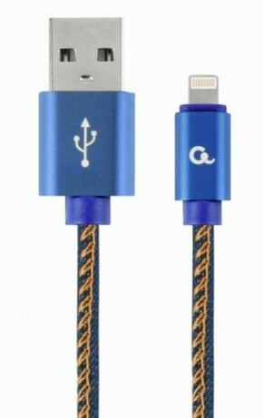 CC-USB2J-AMLM-1M-BL Gembird Premium jeans (denim) 8-pin cable with metal connectors
