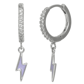 J&amp;B Jewellery 925 Srebrne Alke 0036 - Purple