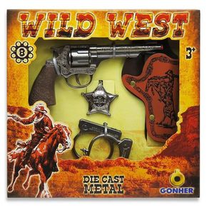 Gonher Divlji zapad set oružja sa značkom i lisicama