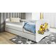 Drveni Dečiji Krevet Bager Sa Fiokom - Beli - 160X80Cm