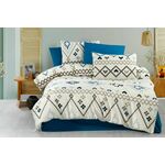 Afra BlueBrownCream Double Quilt Cover Set