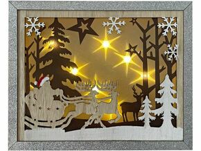 Novogodišnji ukras Drvena dekoracija LED 30x24cm 40-804000