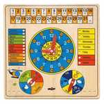 Woody Drveni kalendar, sat, godišnja doba, dani u sedmici - Engleski 90659