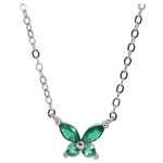 J&amp;B Jewellery 925 Srebrna ogrlica Q5-Green