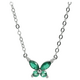 J&amp;B Jewellery 925 Srebrna ogrlica Q5-Green