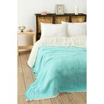 Muslin Yarn Dyed - Turquoise (170 x 250) Turquoise Double Bedspread