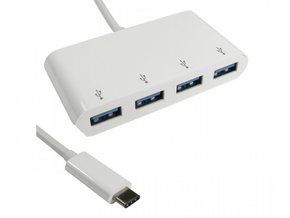 E-GREEN USB 3.1 tip C HUB 4port beli
