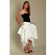 Bela asimetricna pamucna suknja sa dzepovima ISKON mode