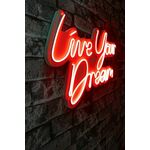 Live Your Dream - Red Red Decorative Plastic Led Lighting