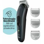 Braun BG3340 Aparat za brijanje dlačica na telu sa tehnologijom SkinShield i 3 nastavka, u sivoj/crnoj boji