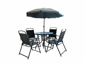 CRAFTER Set baštenski sto +4 stolice+suncobran 180cm Siva (140301206)