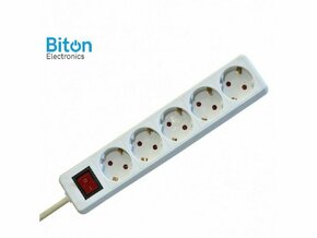 Biton Electronics Prenosna priključnica 5 / 5 met prekidač PP/J 3X1.5mm (ET10124)