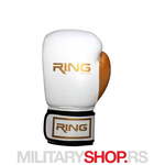 Kožne bokserske rukavice 12oz Ring White