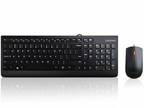 Tastatura+miš LENOVO 300 žićni set/US/103P/crna
