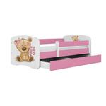 Babydreams krevet sa podnicom i dušekom 90x164x61 cm rozi/print medvedica
