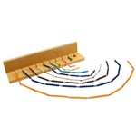 Montessori Montesori Šareni lančići za računanje i drveno postolje sa kukama